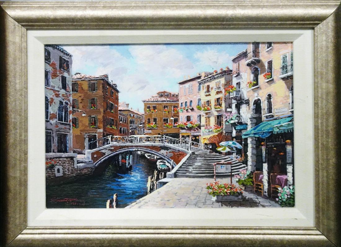 Sam S. Park oil overpainted giclee on canvas (1 of 3)