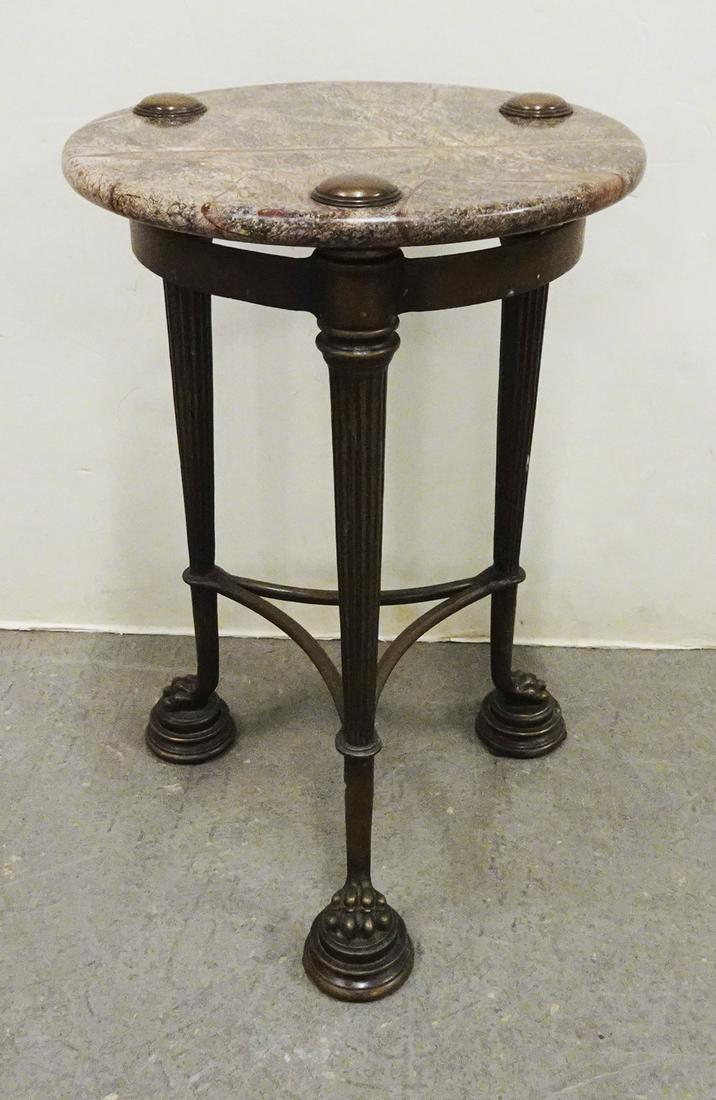 Bronze Tabouret Stand w/Marble Top (1 of 3)