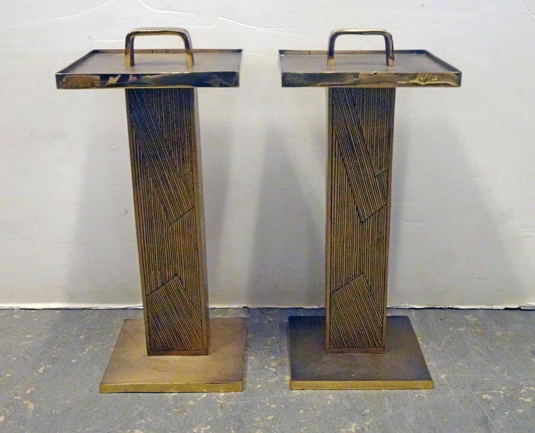 Pair of Jay Jeffers Brass Savoy Accent Tables (1 of 2)