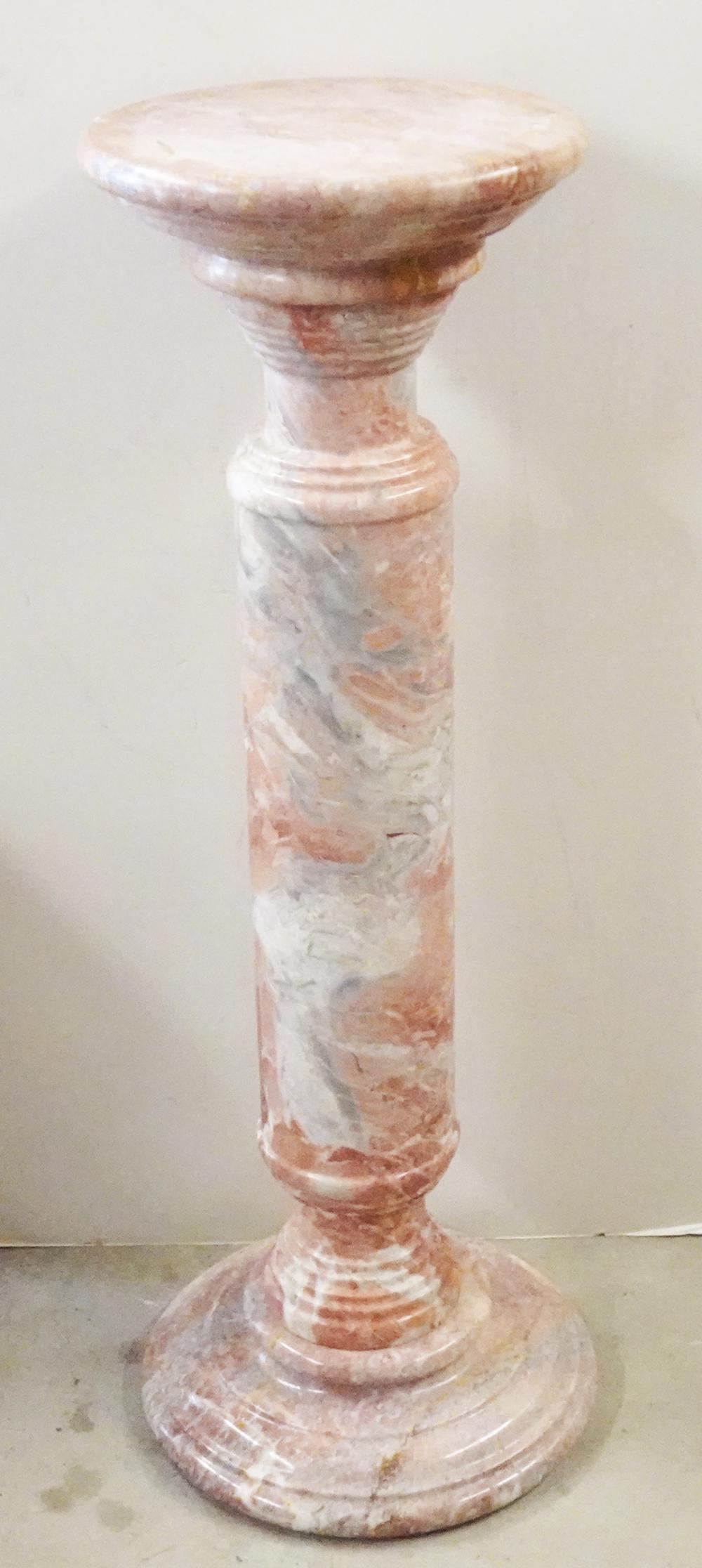 Tri-Color Marble Column Form Pedestal (1 of 2)
