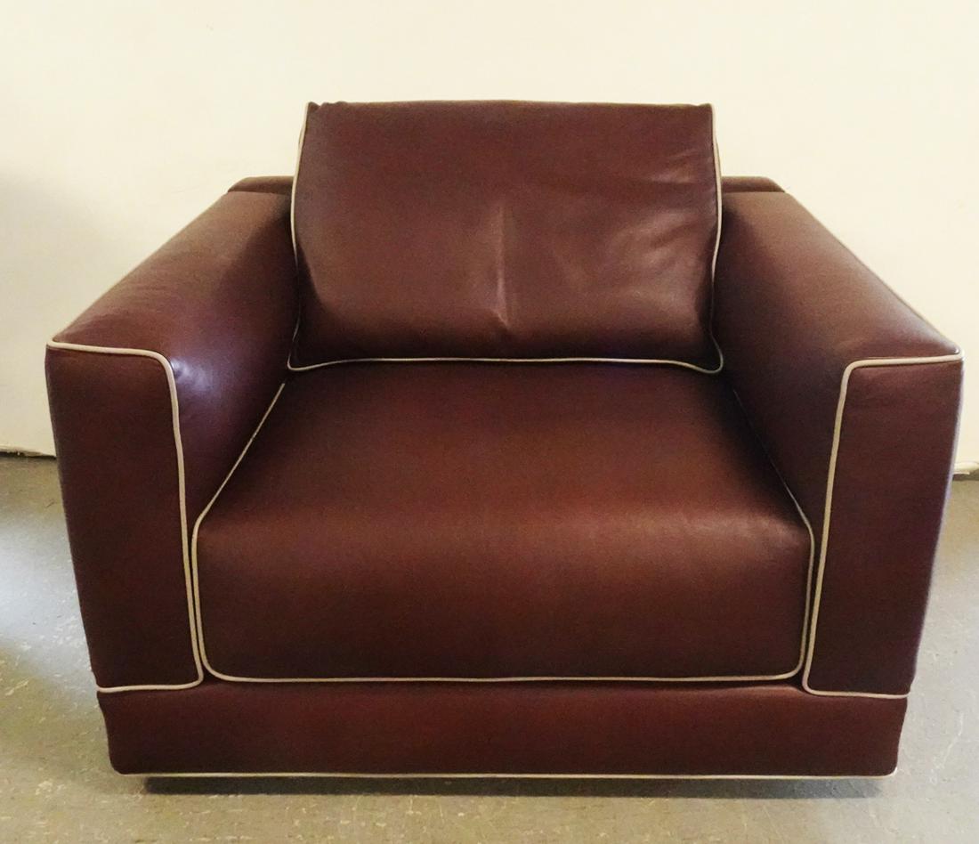 Fendi Brown Leather Lounge Chair (1 of 3)
