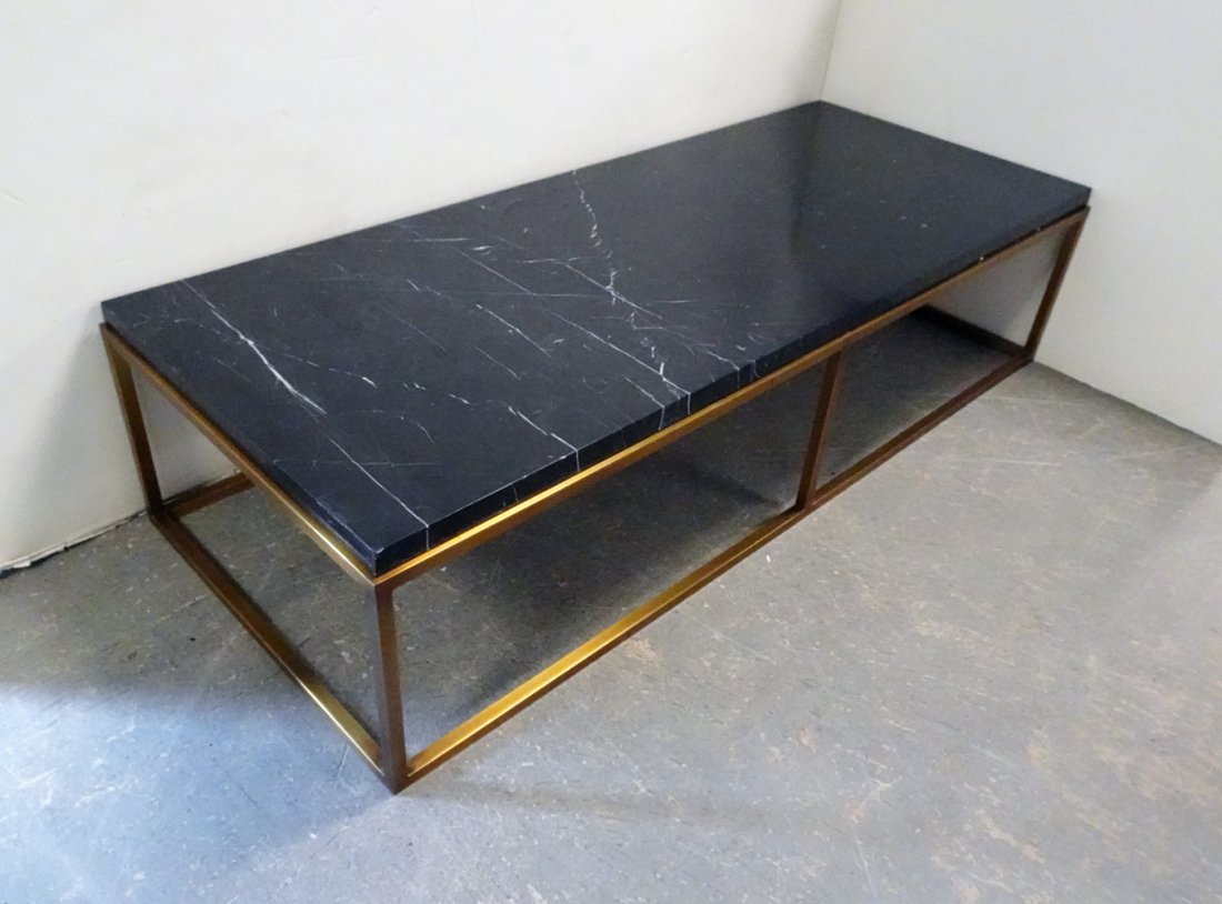 Brass and Marble Top Coffee Table (1 of 3)