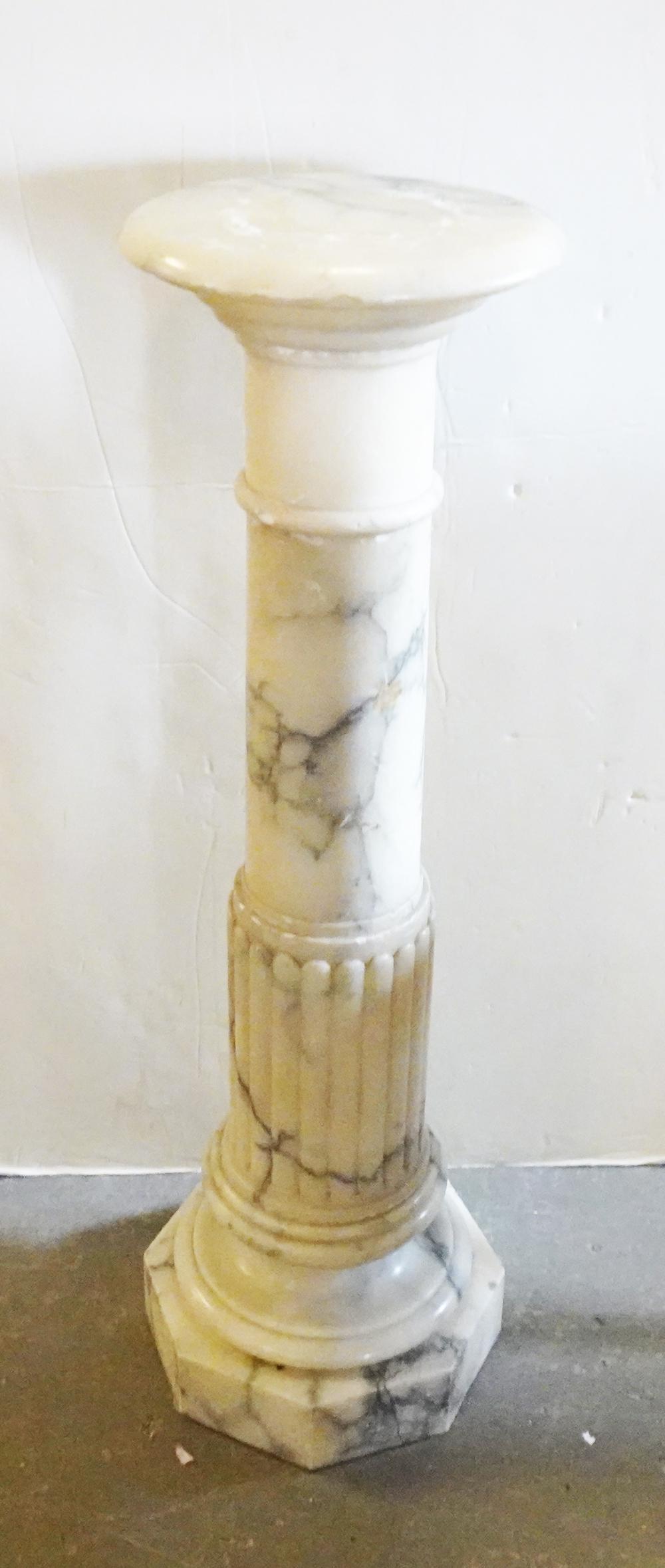 Two-Tone Marble Column Form Pedestal (1 of 3)