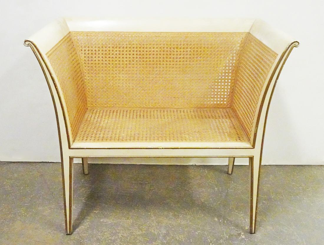 Paint Decorated Cane Bench (1 of 2)