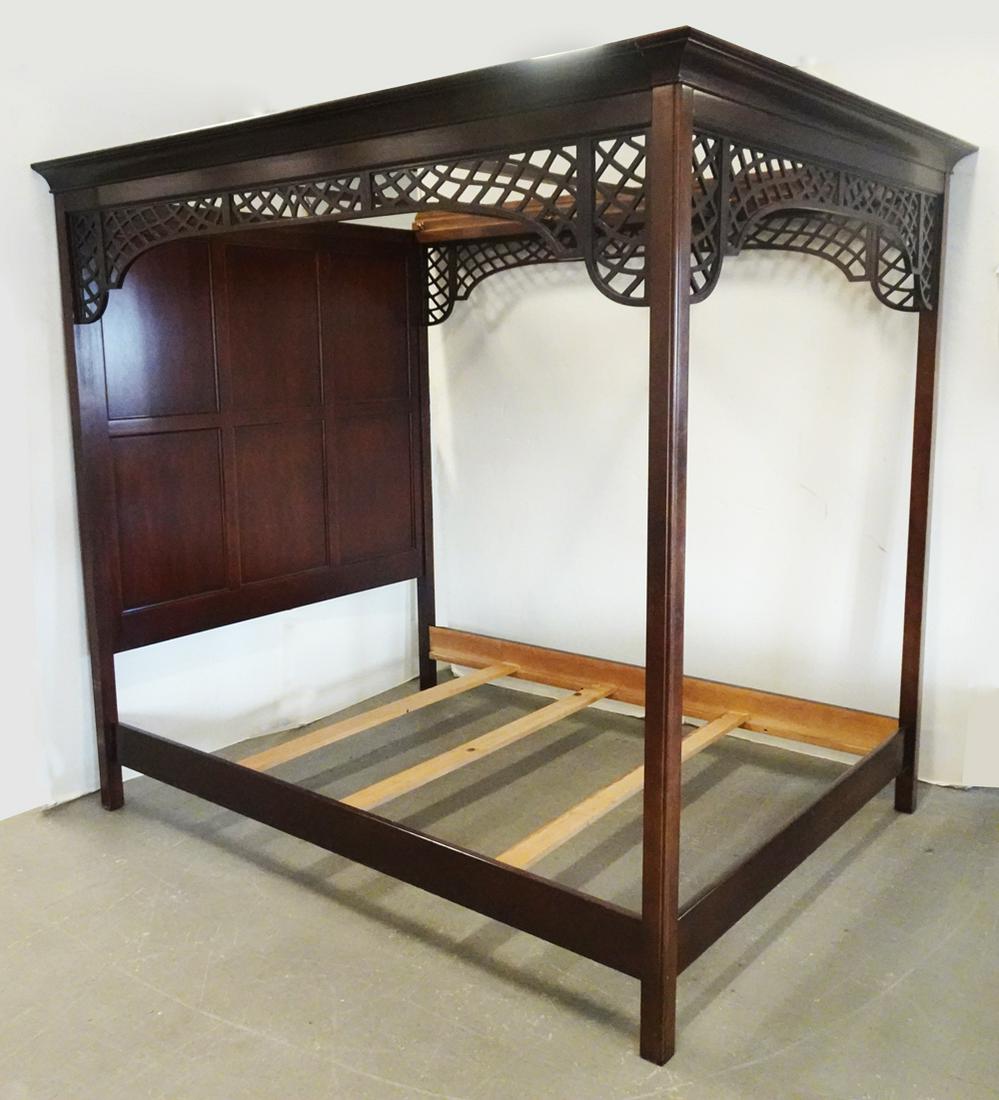 Cherry High Back Canopy Bed (1 of 2)