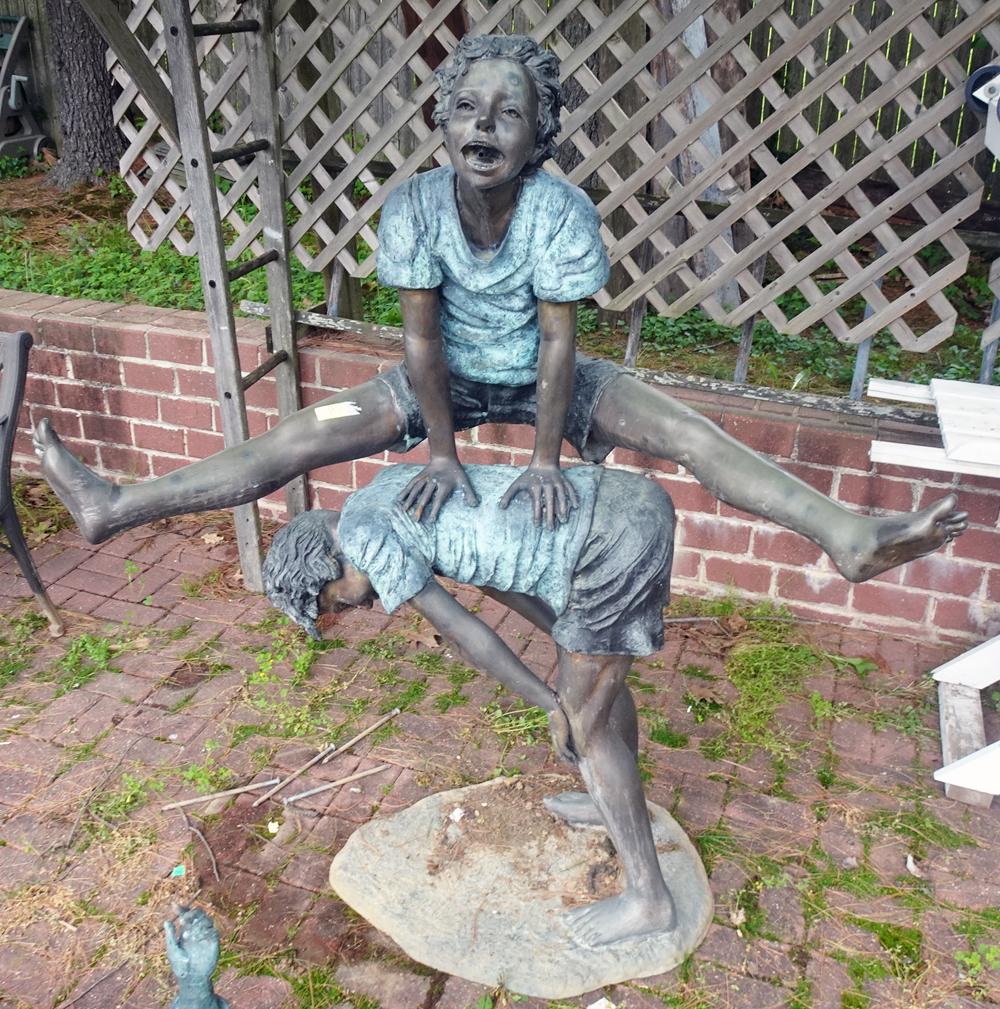 Bronze Figural Outdoor Garden Fountain (1 of 1)