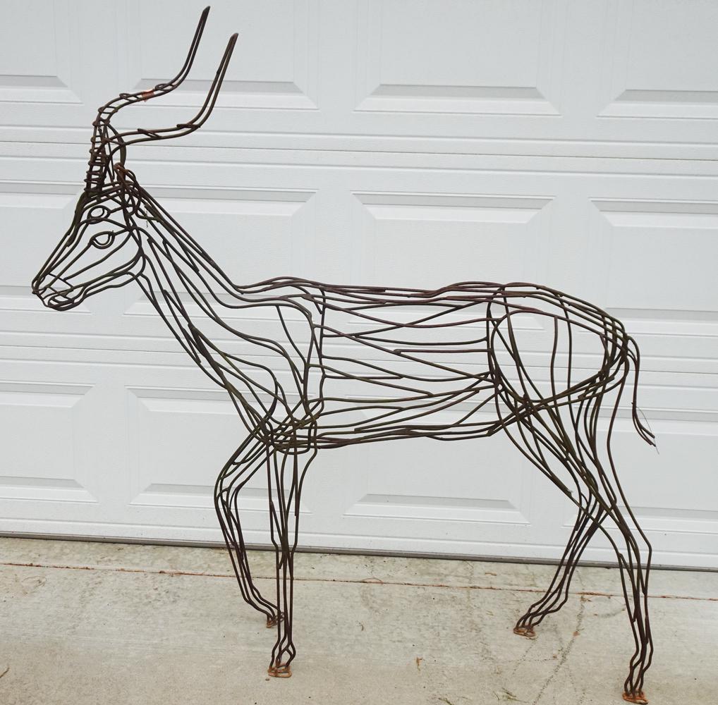Wrought Metal Deer Garden Statue (1 of 2)