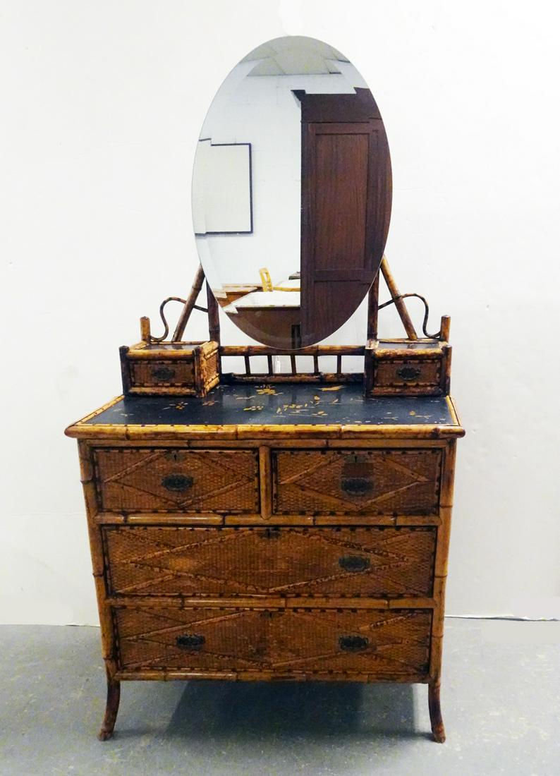 Rattan, Wicker and Wood Cottage Dresser (1 of 5)