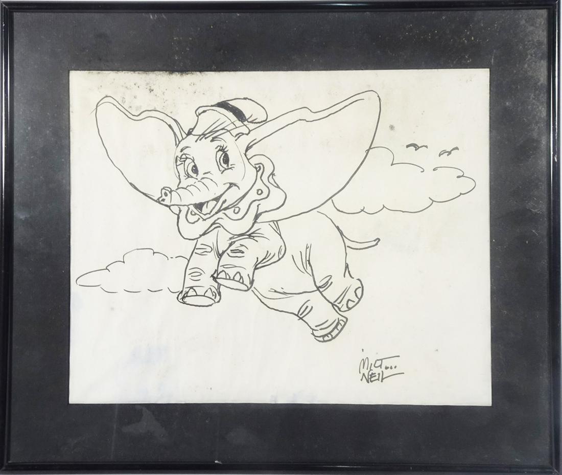 Vintage Dumbo original artwork by Milt Neil. (1 of 3)