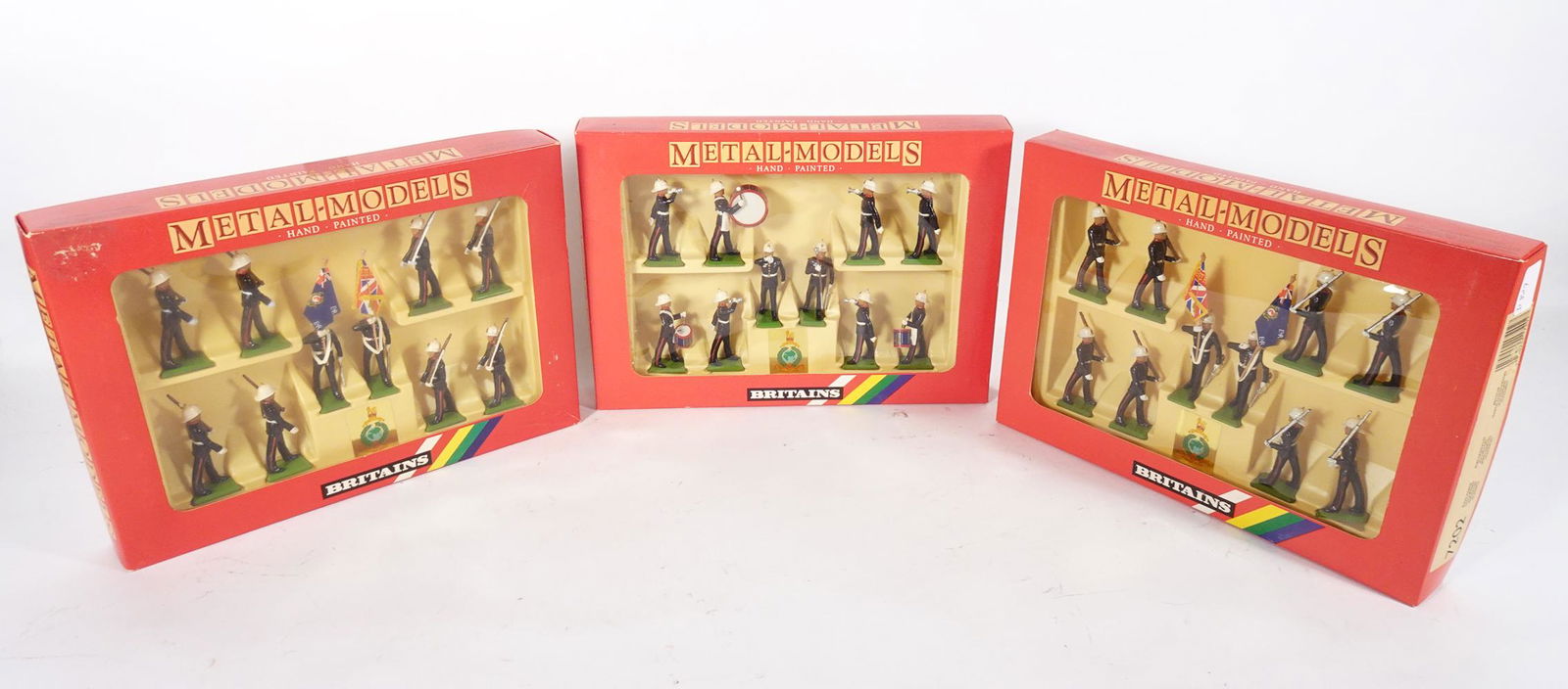 Three boxes of modern era Britains British Royal Marines metal soldiers in original boxes (1 of 4)