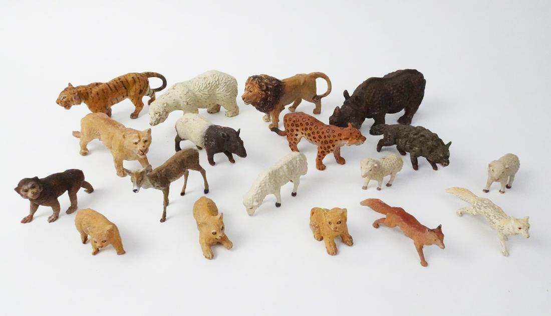 Pre-war Elastalon and similar composition animal figures. (1 of 3)