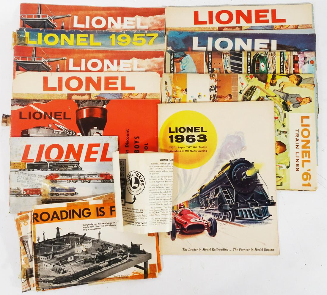 A lot of 1950's-1960's Lionel train catalogs and other paperwork. (1 of 2)