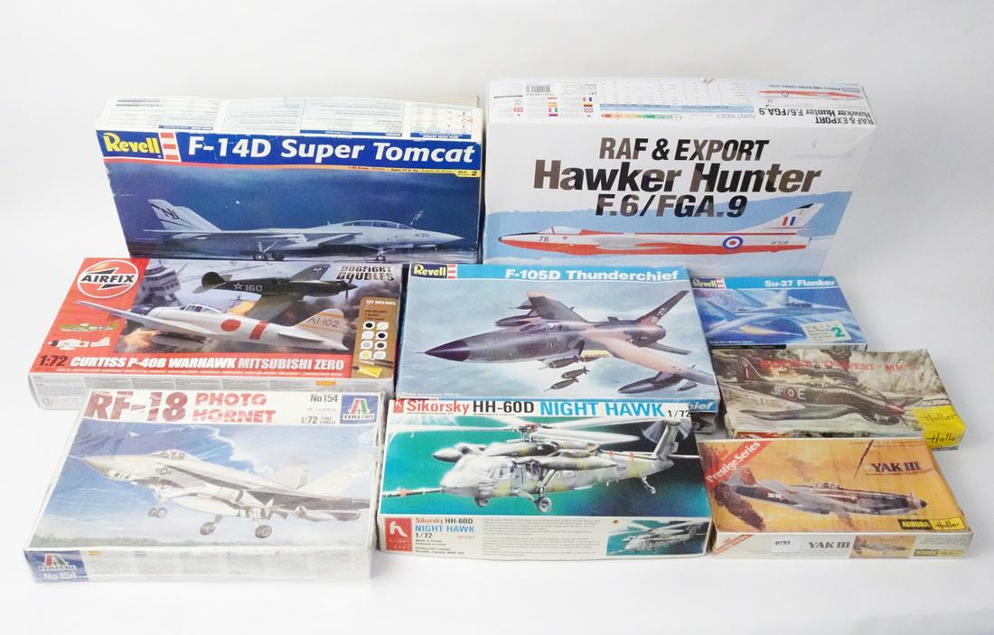 Nine assorted aircraft models from the 1980's to 2000's. (1 of 3)
