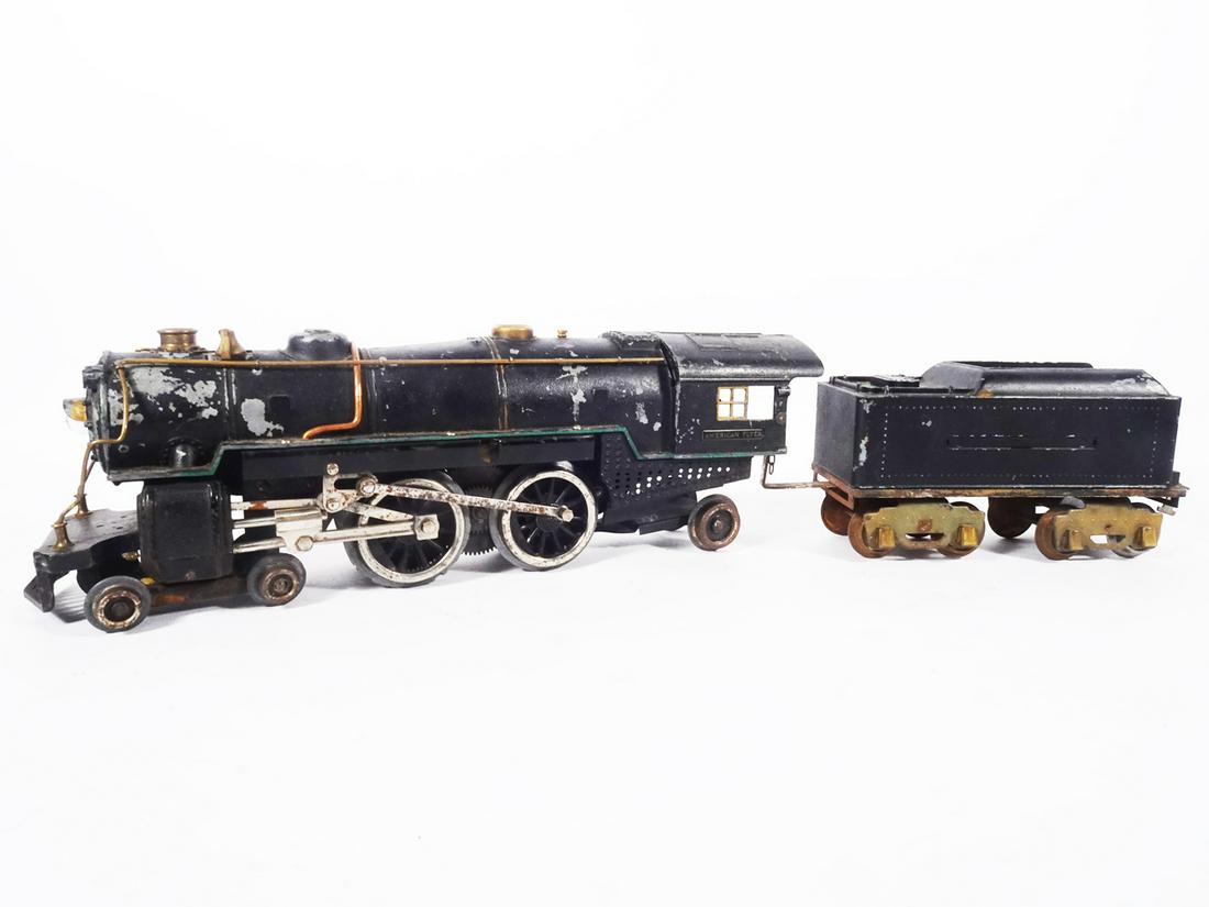 1930's American Flyer standard gauge die cast  4-4-2 steam engine and tender. (1 of 3)