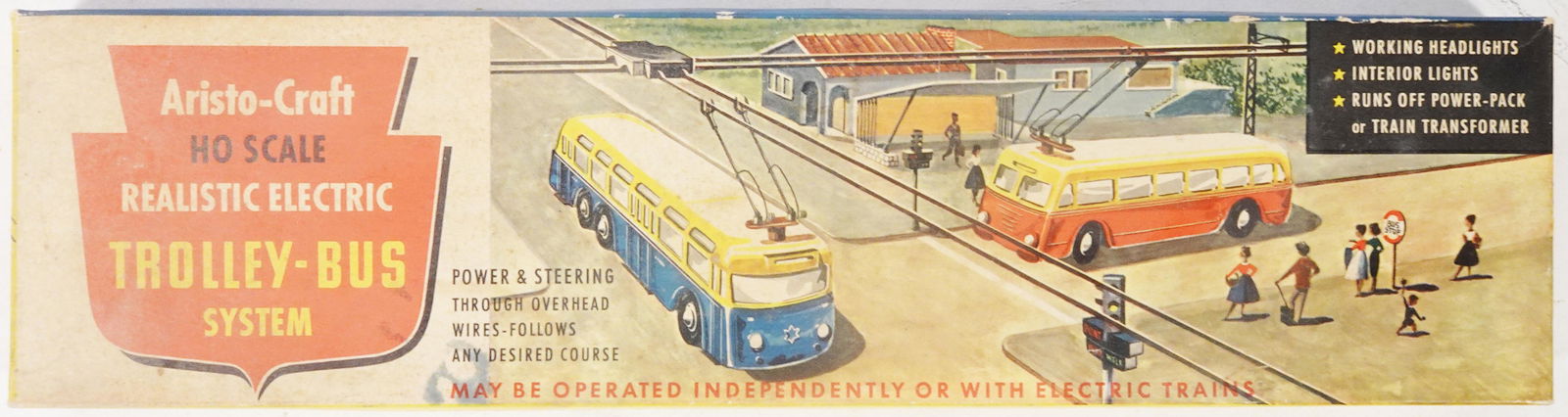 1950's Aristo-Craft HO gauge electric trolley bus system in original  box. (1 of 3)