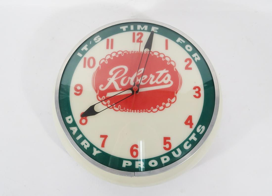 Roberts Dairy Products Advertising Clock (1 of 4)