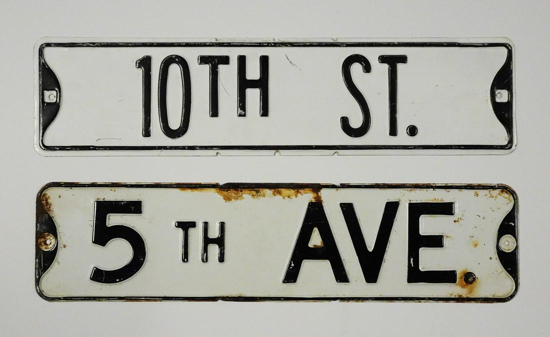 Two  Enameled Metal Street Signs (1 of 2)