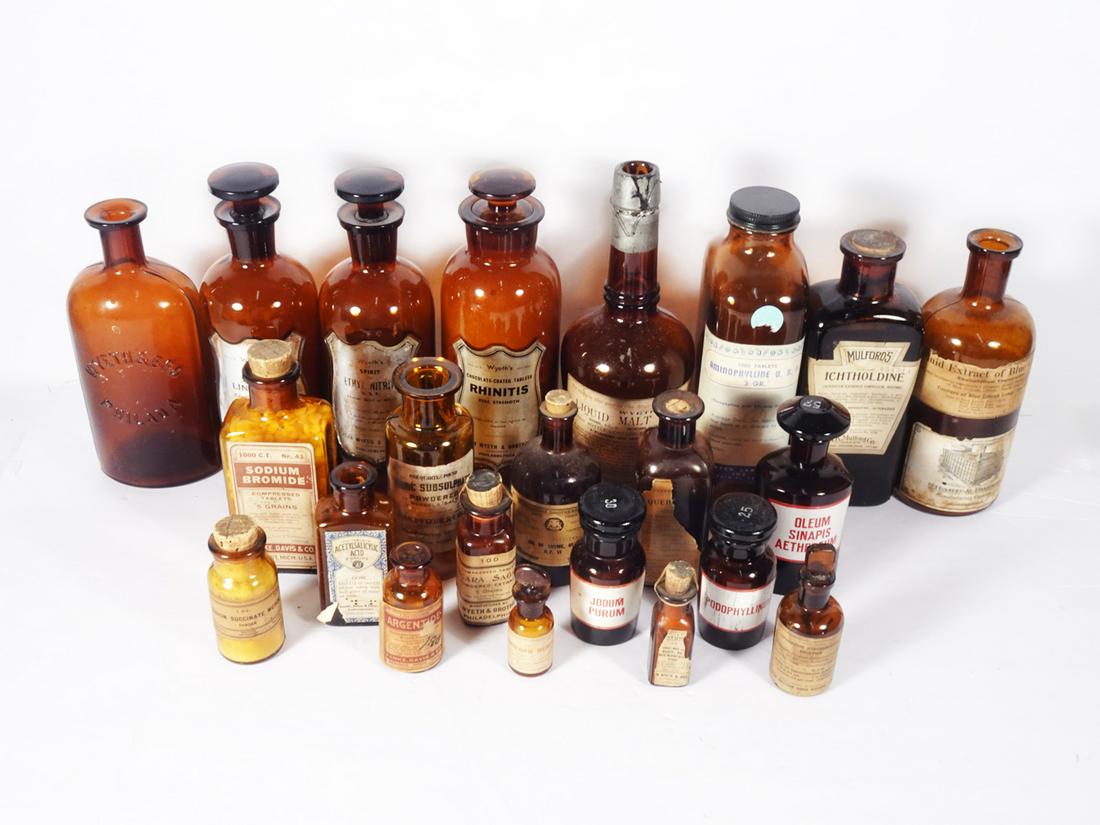 Antique Glass Chemist and Medicinal Bottles (1 of 2)