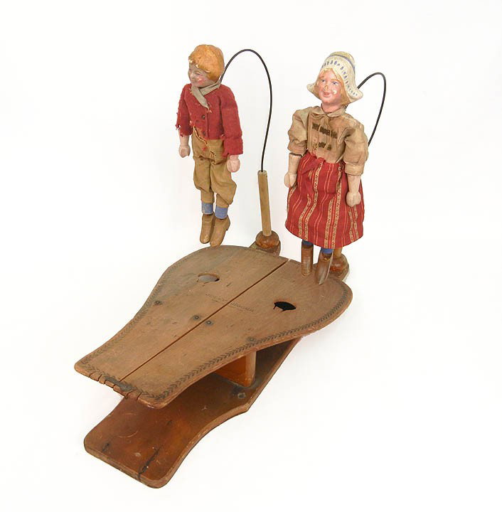 Jolly Jigger, two figures, Dutch boy and girl, 16": Jolly Jigger, two figures, Dutch boy and girl, 16" high x 21" long,