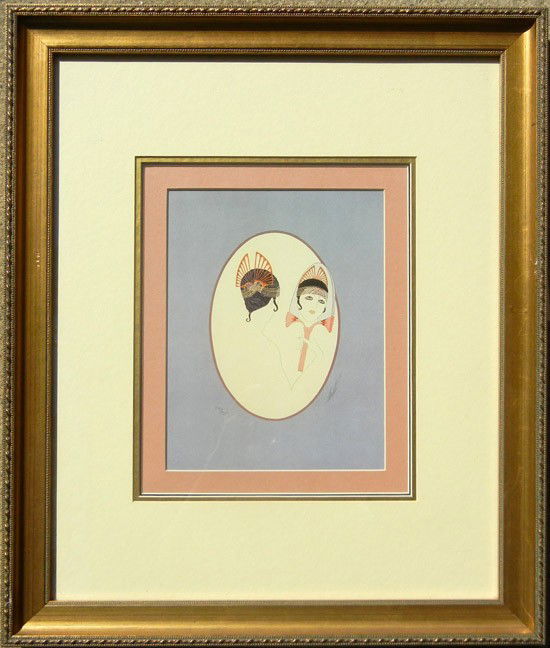 Erte serigraph, pencil signed lower right, numbere: Erte serigraph, pencil signed lower right, numbered 170/300, image size 12" x 9 1/2", frame size 22 1/2" x 18 3/4"