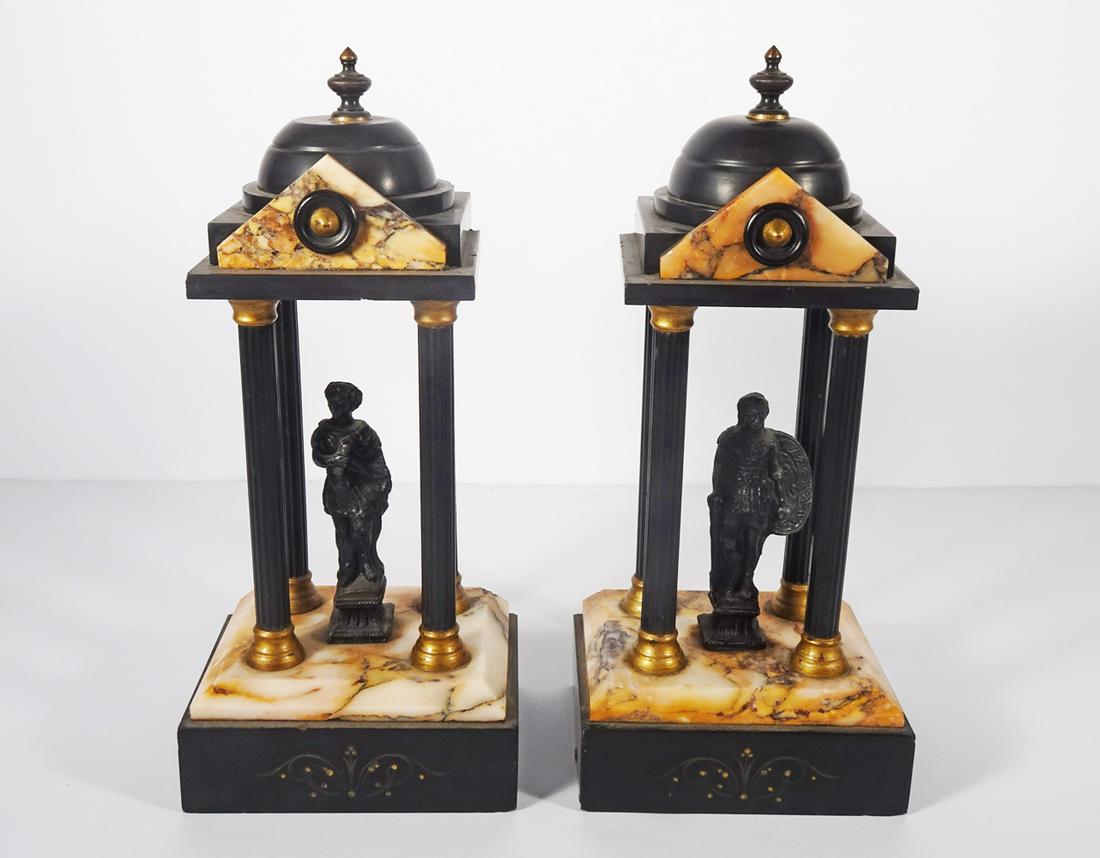 French Marble and Slate Clock Garniture (1 of 2)