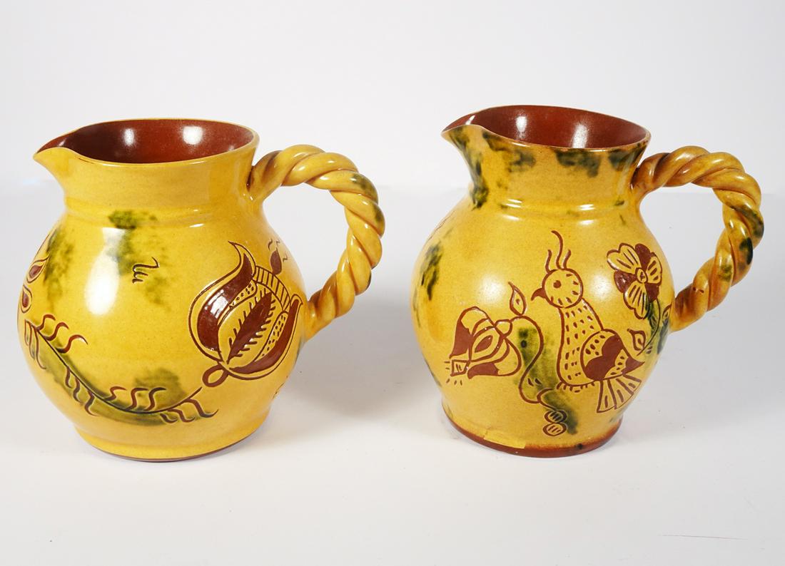 Breininger Pottery Sgrafitto Decorated Pitchers (1 of 4)