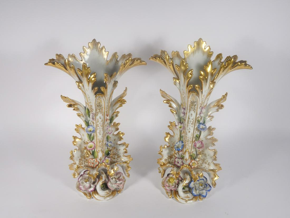 Pair of Old Paris French Porcelain Vases (1 of 3)