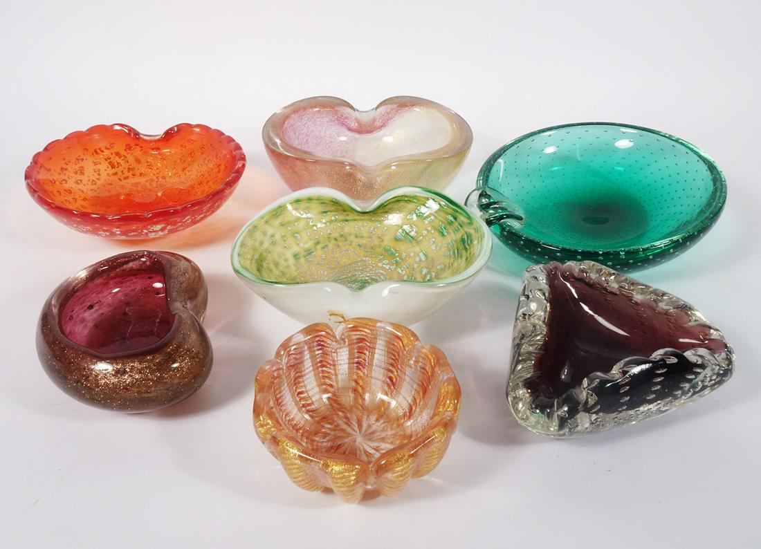 Murano Glass Ashtray and Dish Grouping (1 of 4)