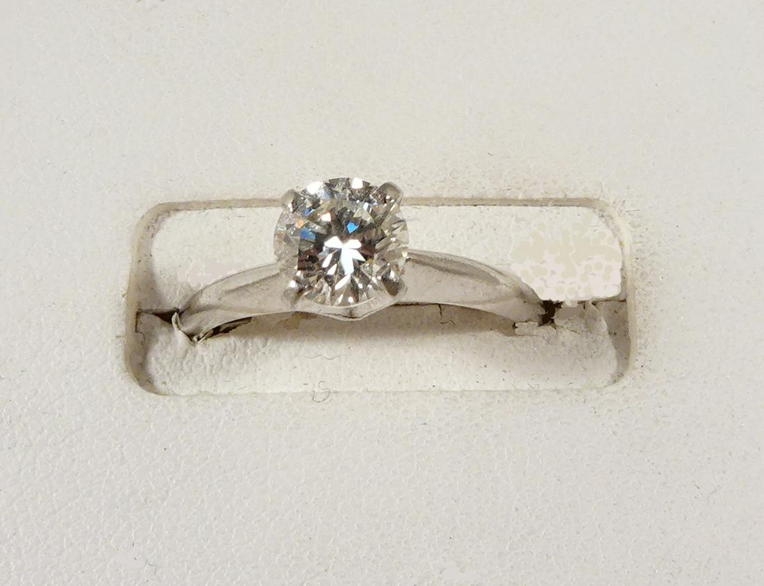 Diamond Platinum Vintage Solitaire Engagement Ring (1 of 2)