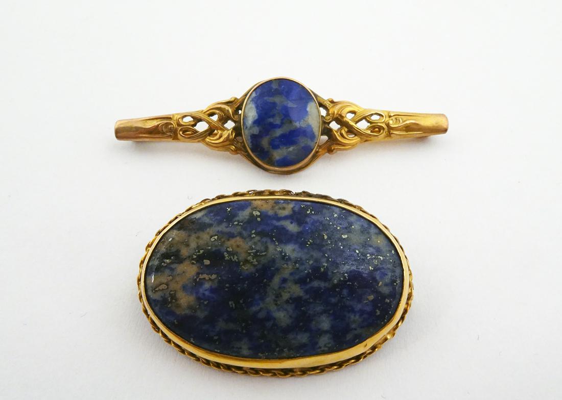 Two Gold Lapis Pins (1 of 2)