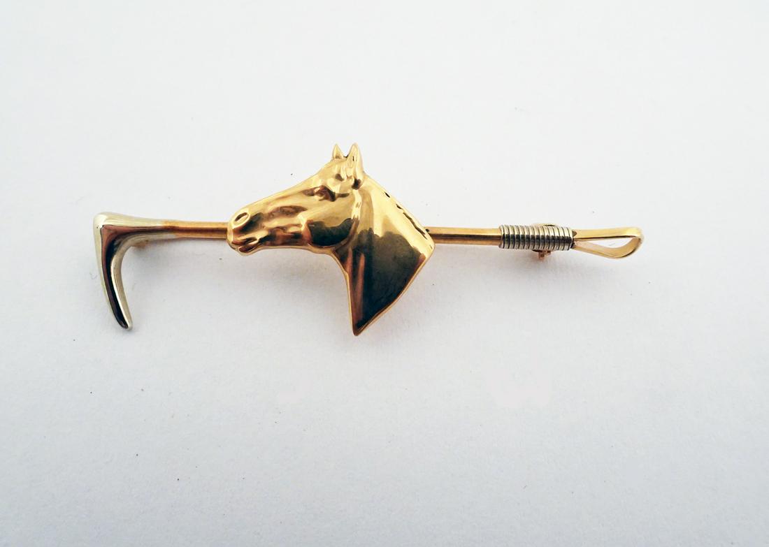 14K Gold Stick Pin with Horse Motif (1 of 2)