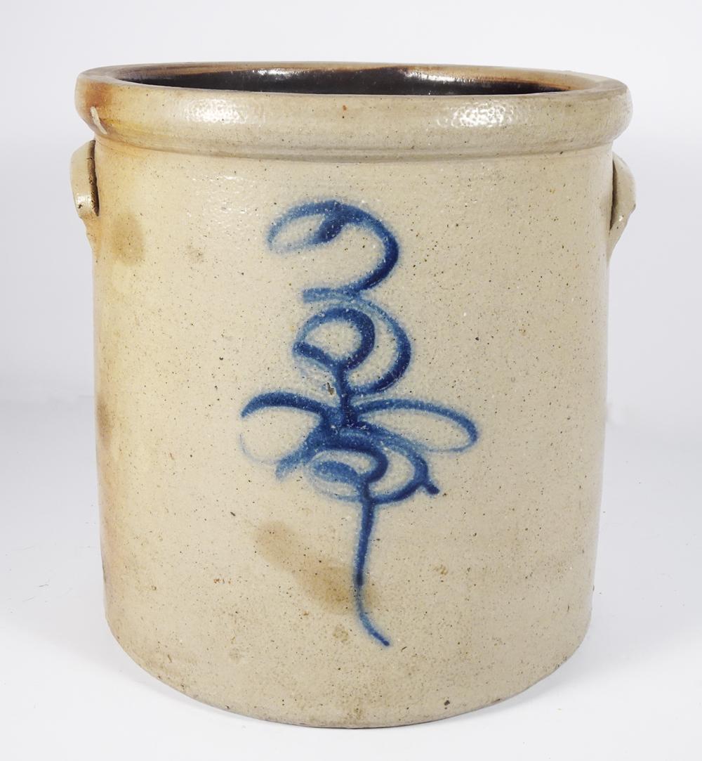 Decorated Salt Glaze Stoneware Crock (1 of 3)