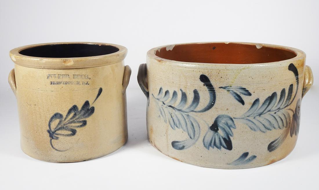 Decorated Salt Glaze Stoneware Crocks (1 of 4)