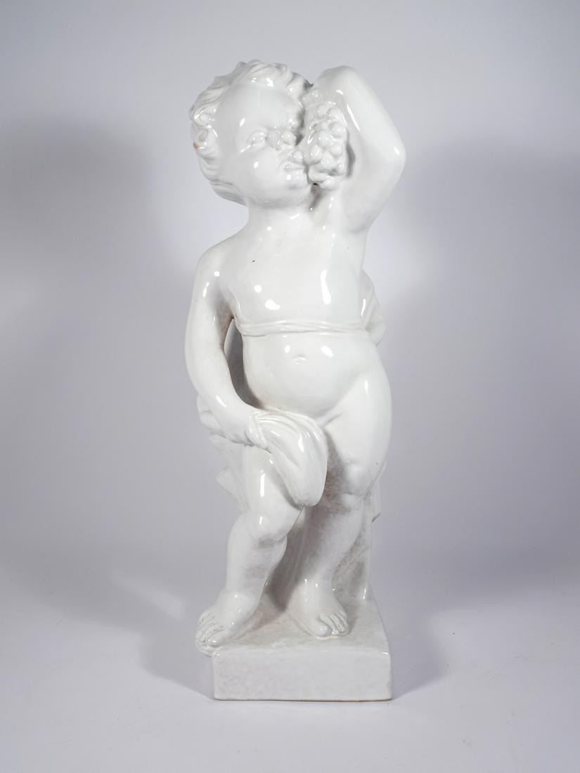 Italian Glazed Ceramic Cherub Sculpture (1 of 2)