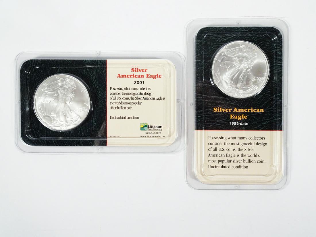 2000 and 2001 Silver American Eagles (1 of 2)