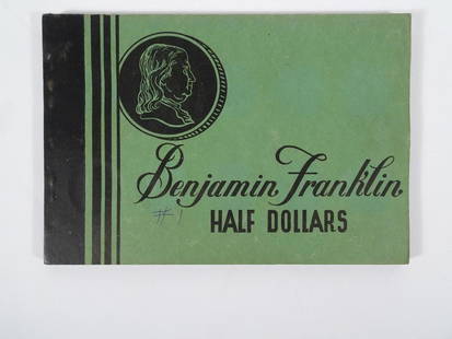 Benjamin Franklin Half Dollars Book: Benjamin Franklin half dollars book. 1948 to 1955-P. Twenty total.