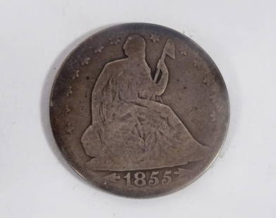 1855-O Seated Liberty Half Dollar: 1855-O Seated Liberty half dollar with Arrows