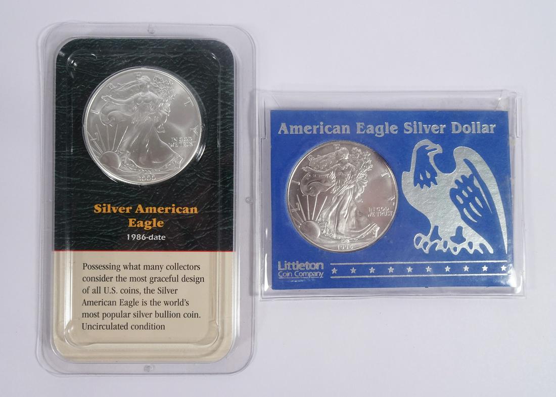 1996 and 2000 Silver American Eagles (1 of 2)