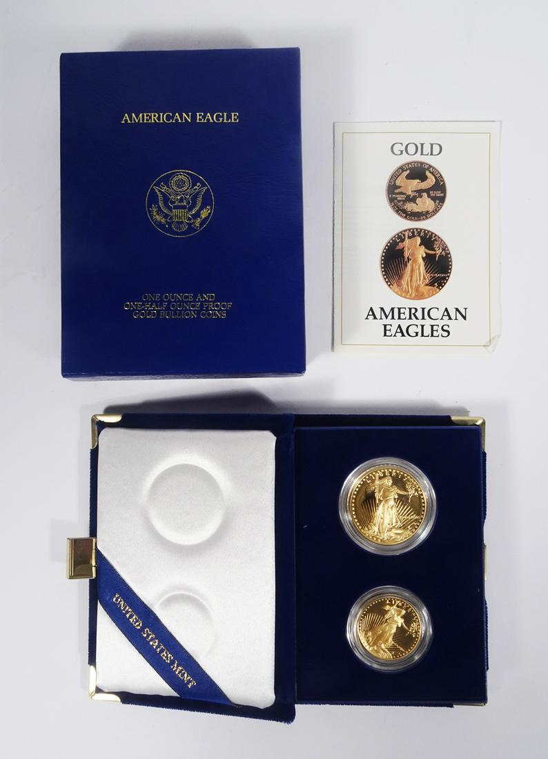 One Ounce and One Half Ounce Gold American Eagles (1 of 2)