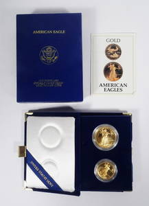 One Ounce and One Half Ounce Gold American Eagles