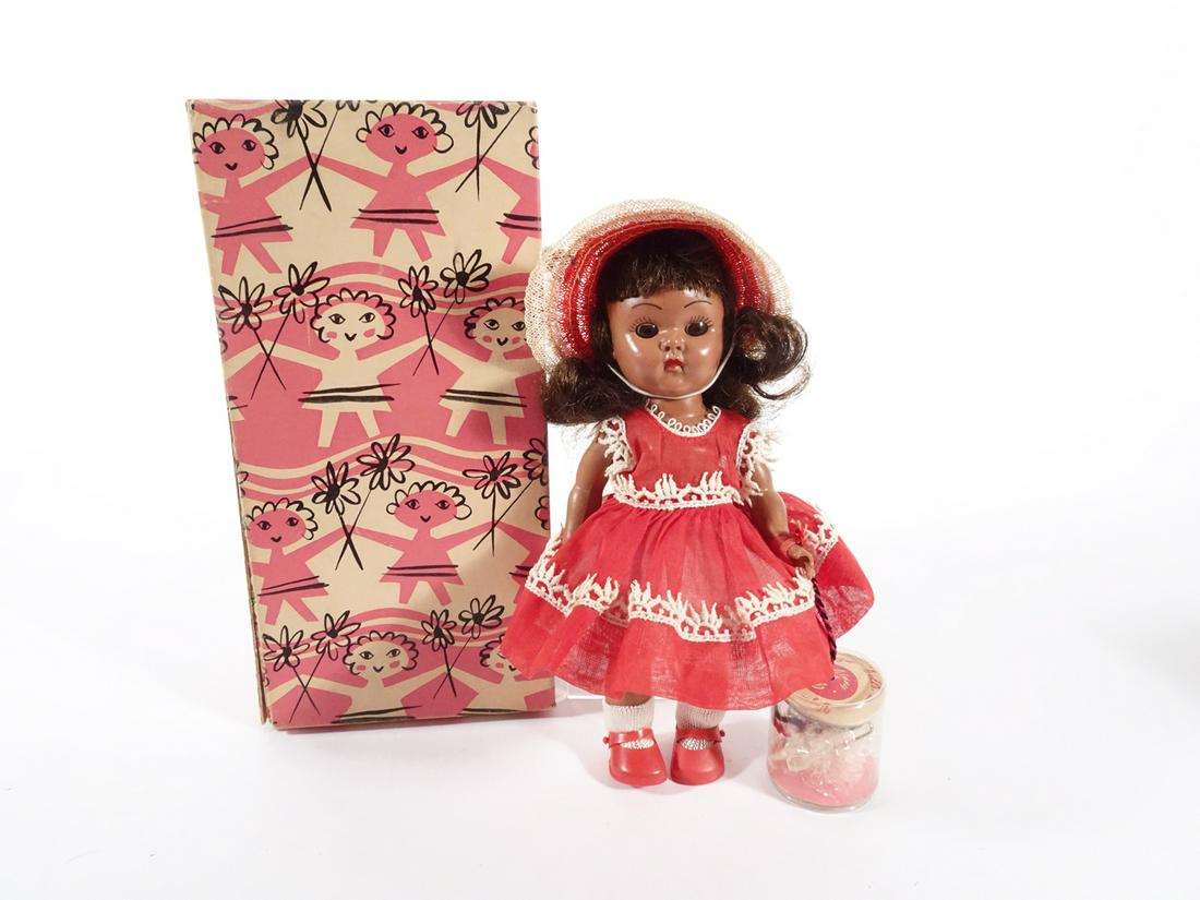 Vogue 1954 black Ginny doll in Red Outfit First Corsage (1 of 4)