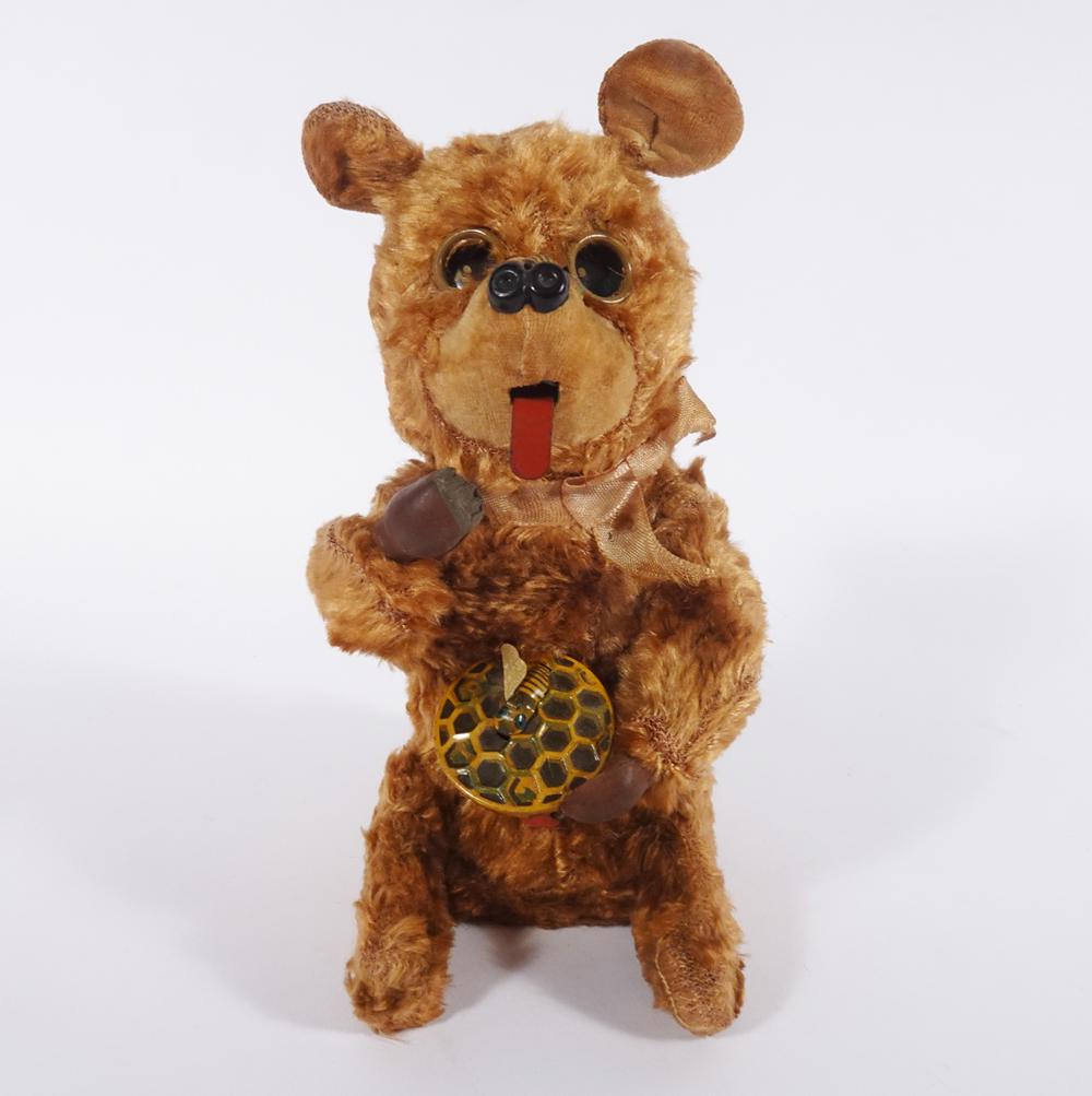 Vintage wind-up bear eating honey (1 of 3)