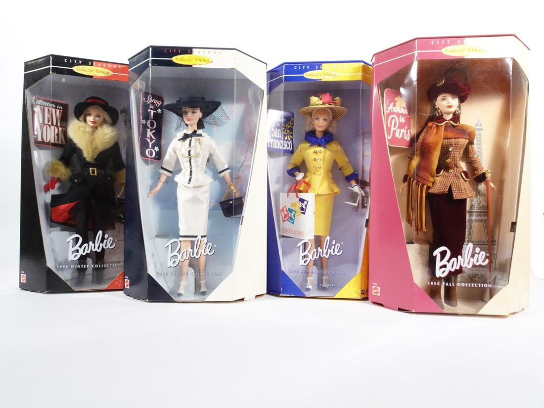 Four Collector Edition City Seasons Barbies in boxes (1 of 1)