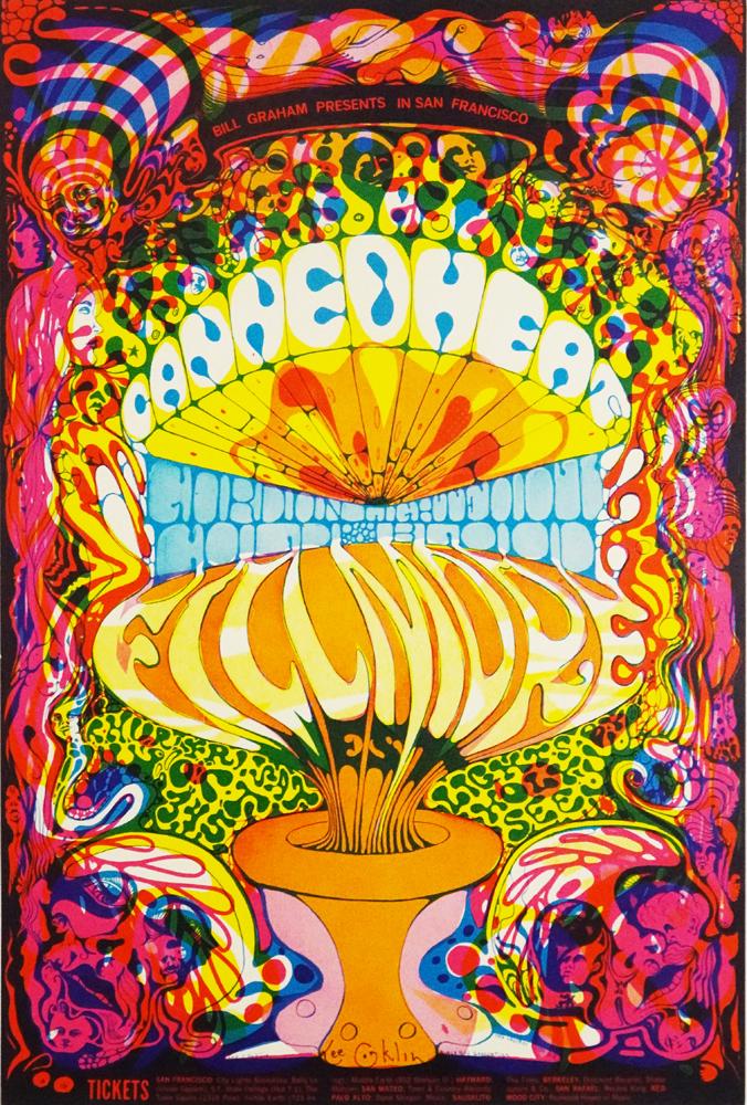 Canned Heat Concert Poster: Canned Heat concert poster, Bill Graham Presents BG-139, Canned Heat, Gordon Lightfoot and Cold Blood, October 3-5, 1968, Fillmore West, San Francisco, CA., original printing, Lee Conklin artist signe