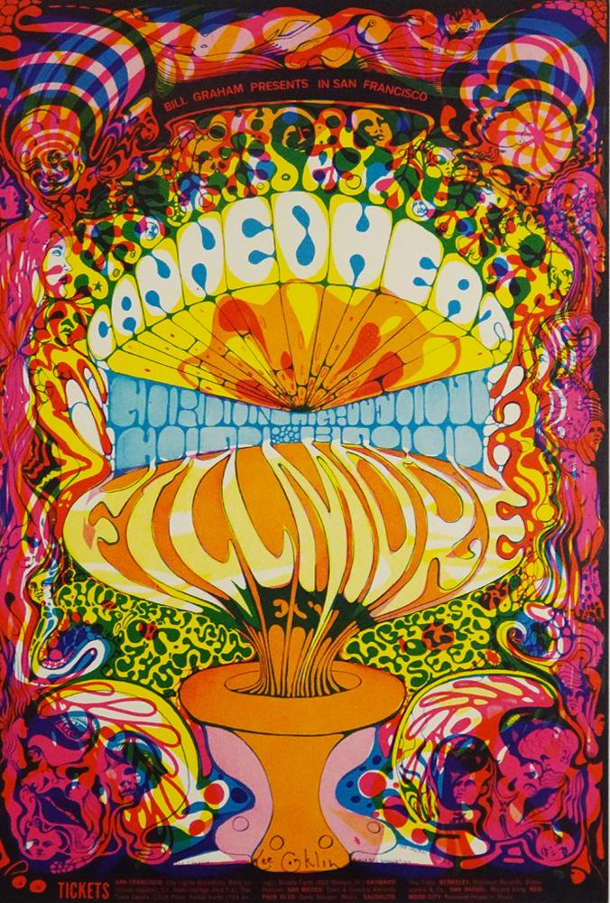 Canned Heat Concert Poster: Canned Heat concert poster, Bill Graham Presents BG-139, Canned Heat, Gordon Lightfoot and Cold Blood, October 3-5, 1968, Fillmore West, San Francisco, CA., original printing, Lee Conklin artist signe