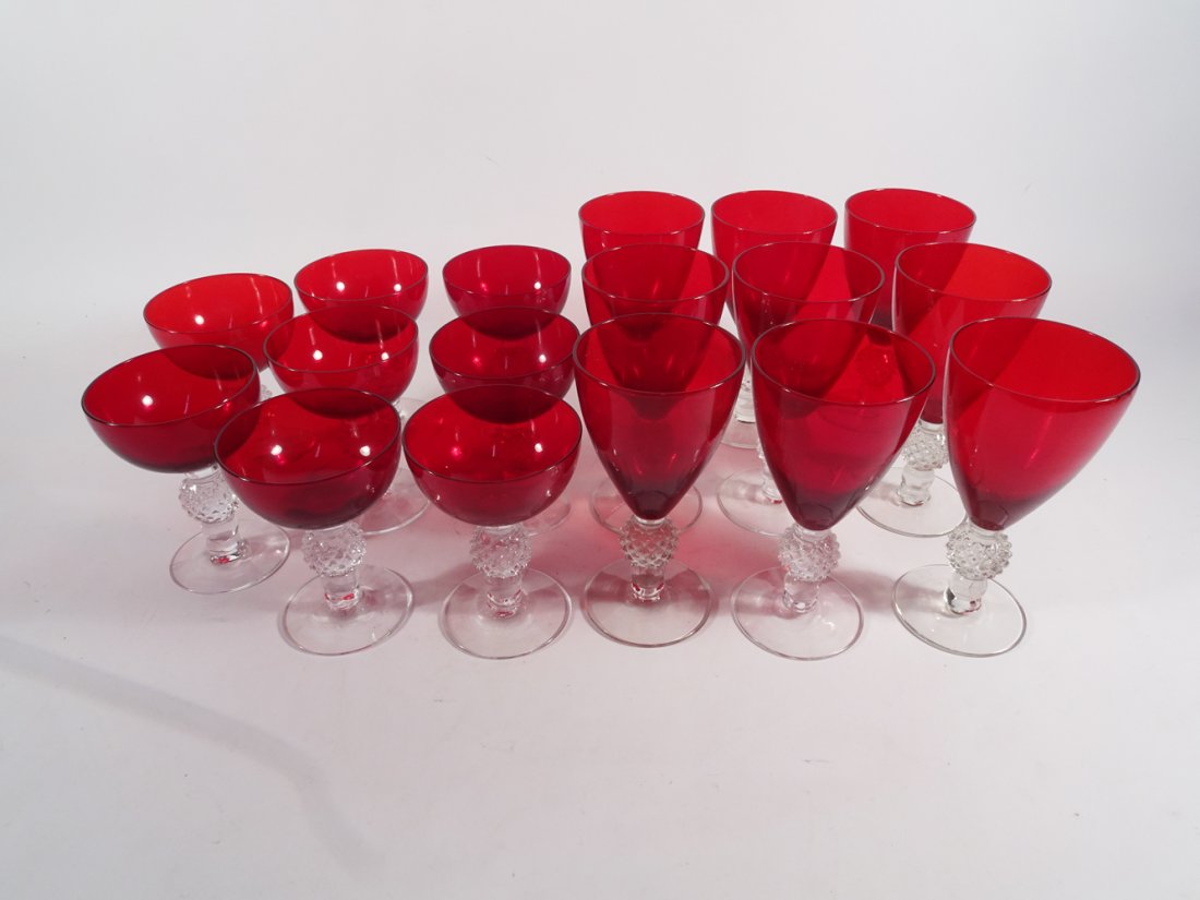 Morgantown Ruby Golf Ball Pattern Stemware (1 of 6)
