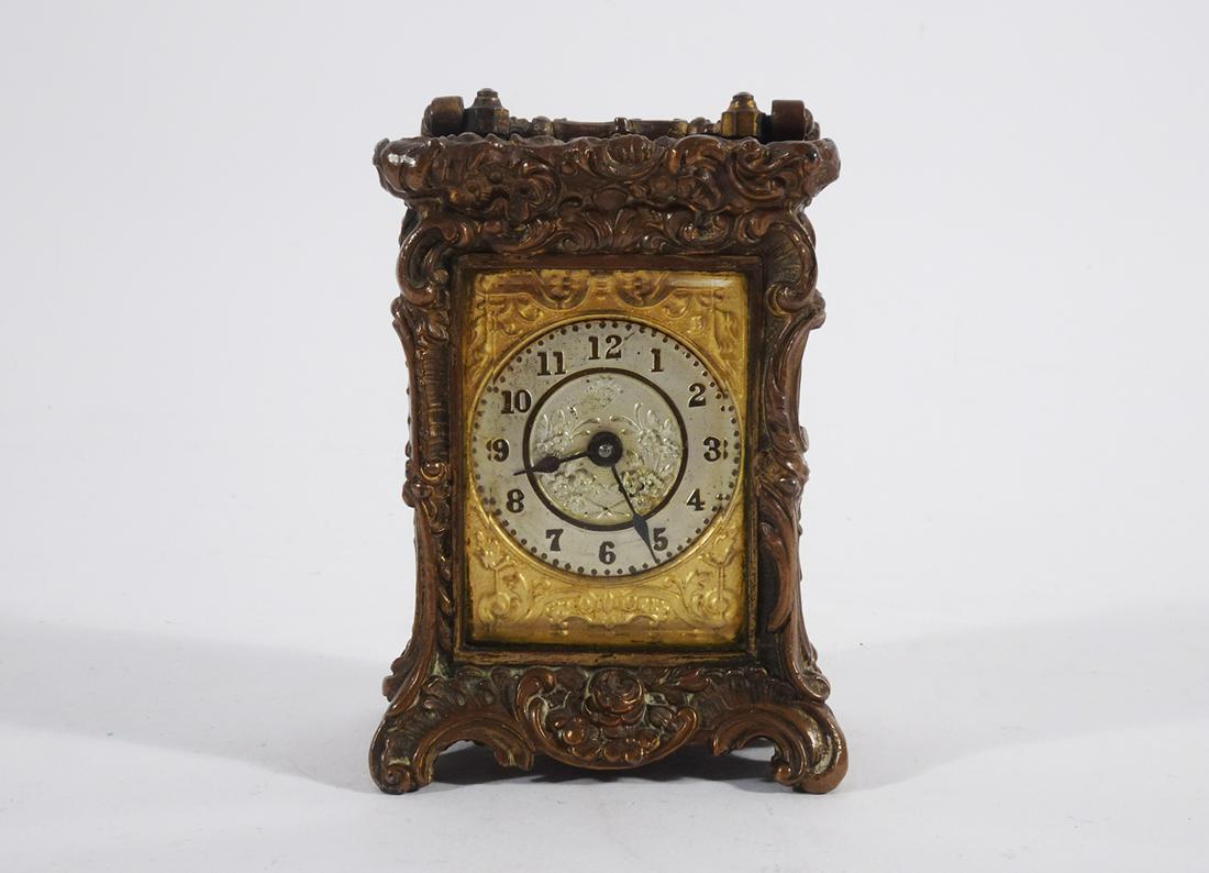 Ansonia Gilt Metal Comet Carriage Clock (1 of 4)