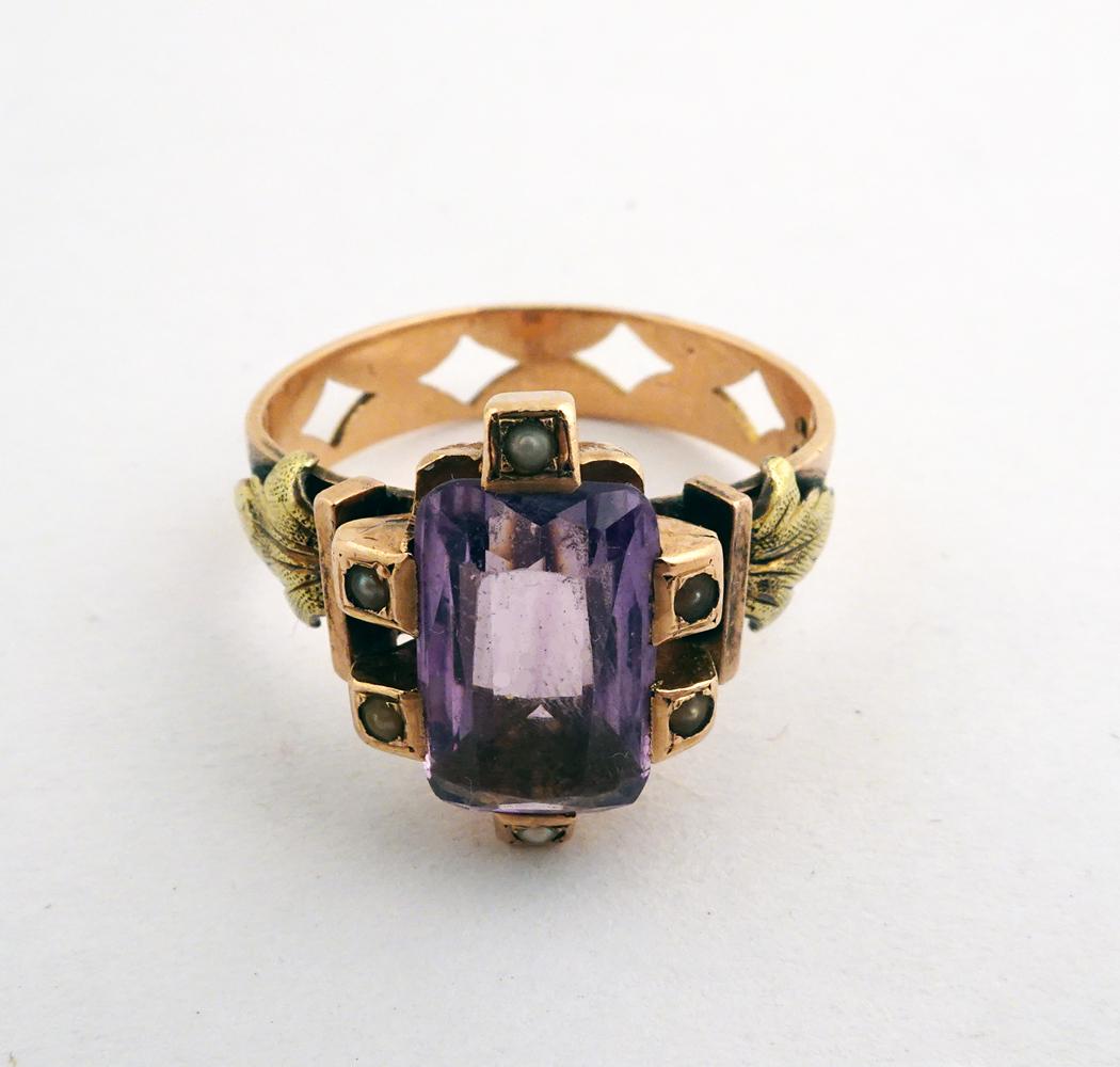 超希少!!ANTIQUE10金YGエンゲージメントリング11.5号1870's | www