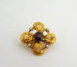 Amethyst Pearl 10K Gold Pin
