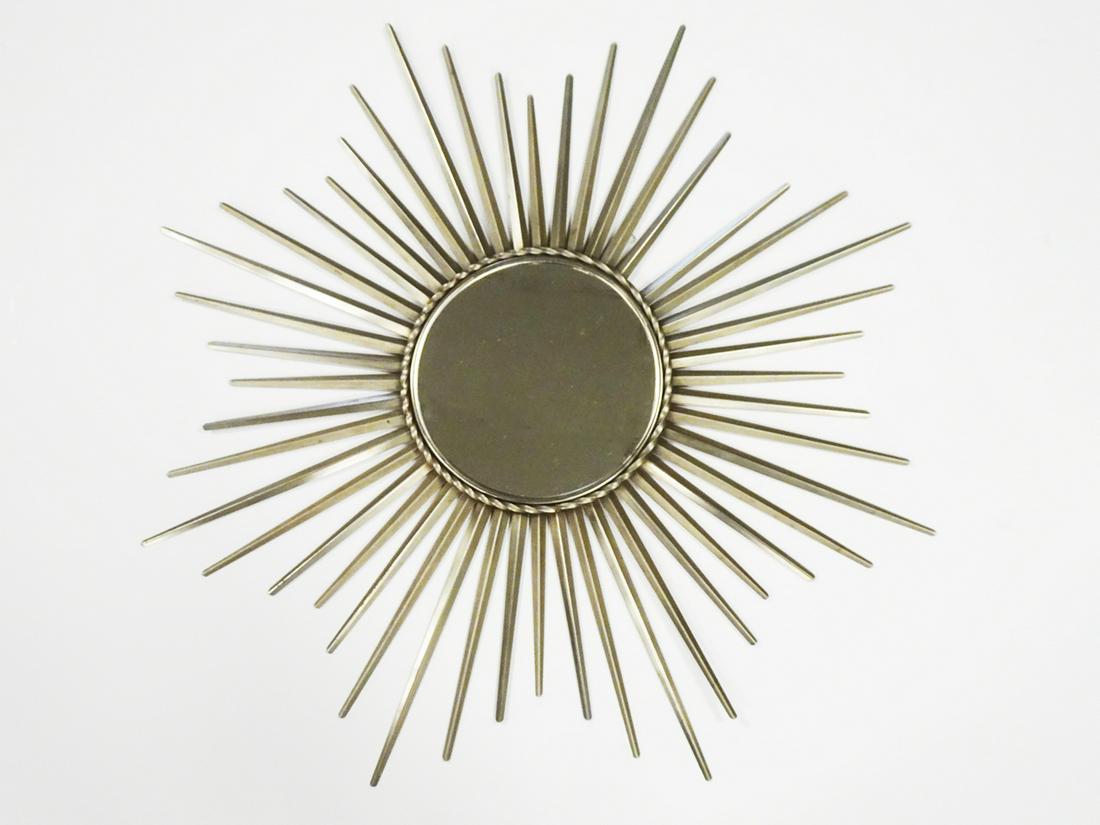 Modern Chrome Sunburst Wall Mirror (1 of 2)